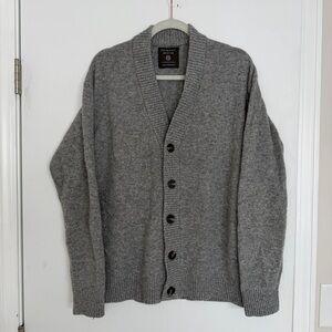 Primark Men's Lambswool Gray Button-Up Cardigan
